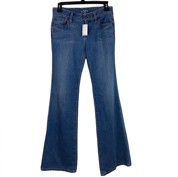 NWT Loft Jeans Modern Flare Ann Taylor Size 25l Long or Size 2 Medium Wash Blue - Picture 2 of 10